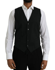 Dolce & Gabbana Black Wool Formal Dress Waistcoat Vest -  Vests for Men Suits -  Dolce & Gabbana.