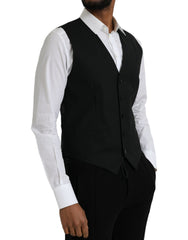 Dolce & Gabbana Black Wool Formal Dress Waistcoat Vest -  Vests for Men Suits -  Dolce & Gabbana.