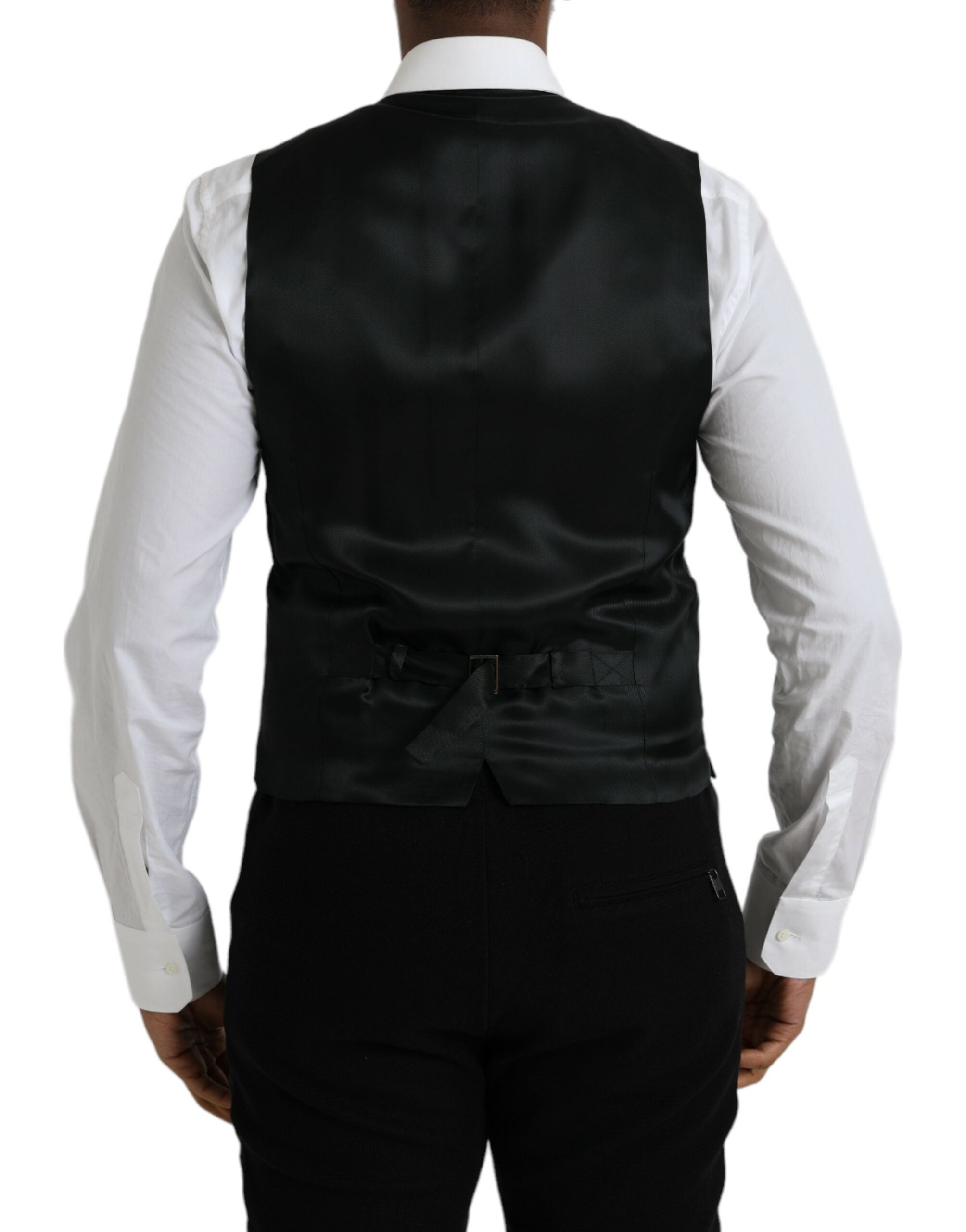 Dolce & Gabbana Black Wool Formal Dress Waistcoat Vest -  Vests for Men Suits -  Dolce & Gabbana.