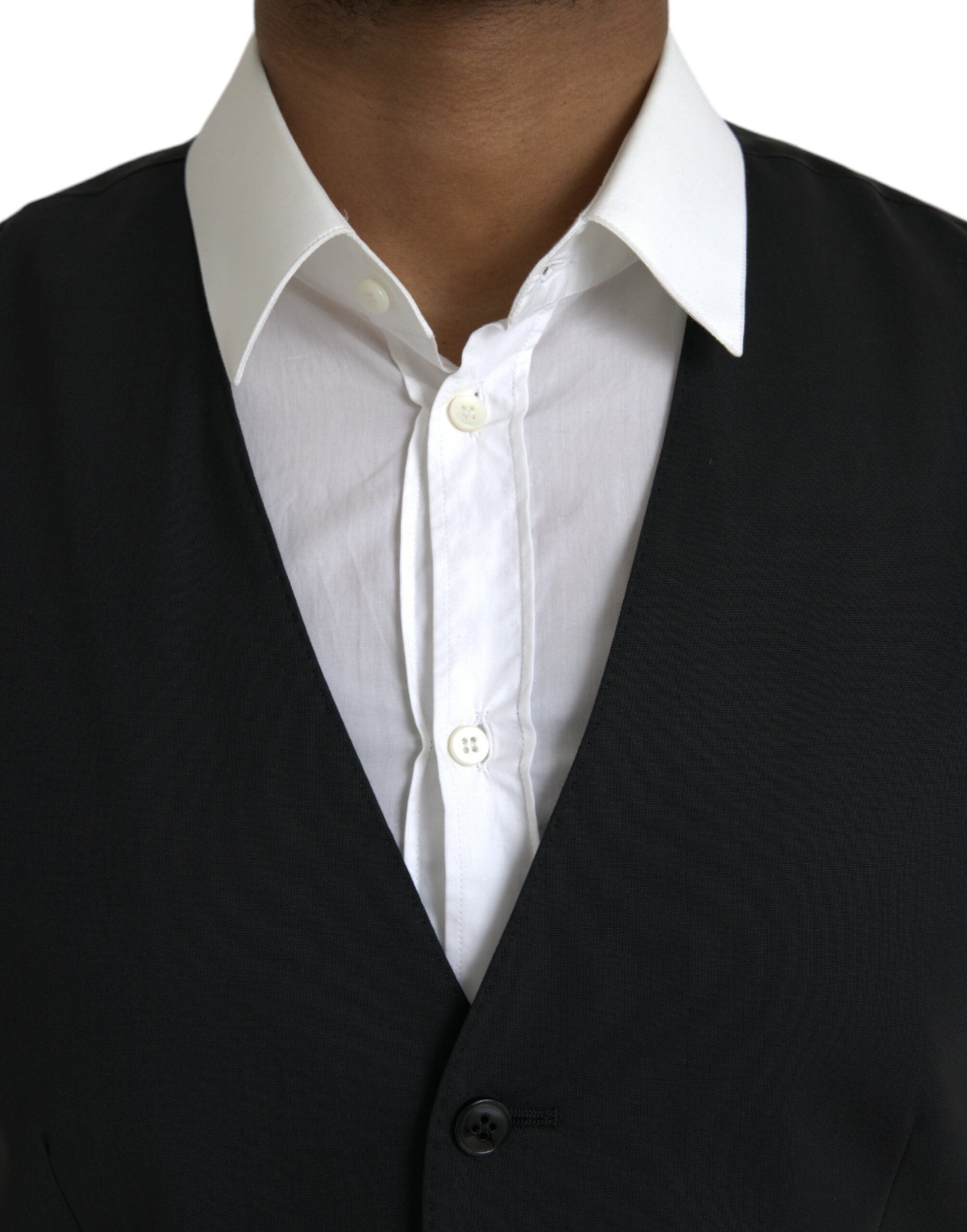 Dolce & Gabbana Black Wool Formal Dress Waistcoat Vest -  Vests for Men Suits -  Dolce & Gabbana.