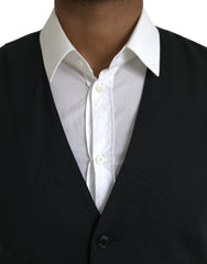Dolce & Gabbana Black Wool Formal Dress Waistcoat Vest -  Vests for Men Suits -  Dolce & Gabbana.