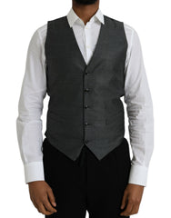 Dolce & Gabbana Gray Wool Formal Dress Waistcoat Vest -  Vests for Men Suits -  Dolce & Gabbana.