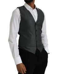 Dolce & Gabbana Gray Wool Formal Dress Waistcoat Vest -  Vests for Men Suits -  Dolce & Gabbana.