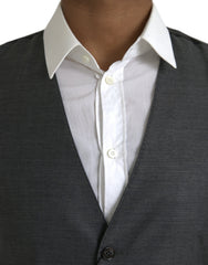 Dolce & Gabbana Gray Wool Formal Dress Waistcoat Vest -  Vests for Men Suits -  Dolce & Gabbana.