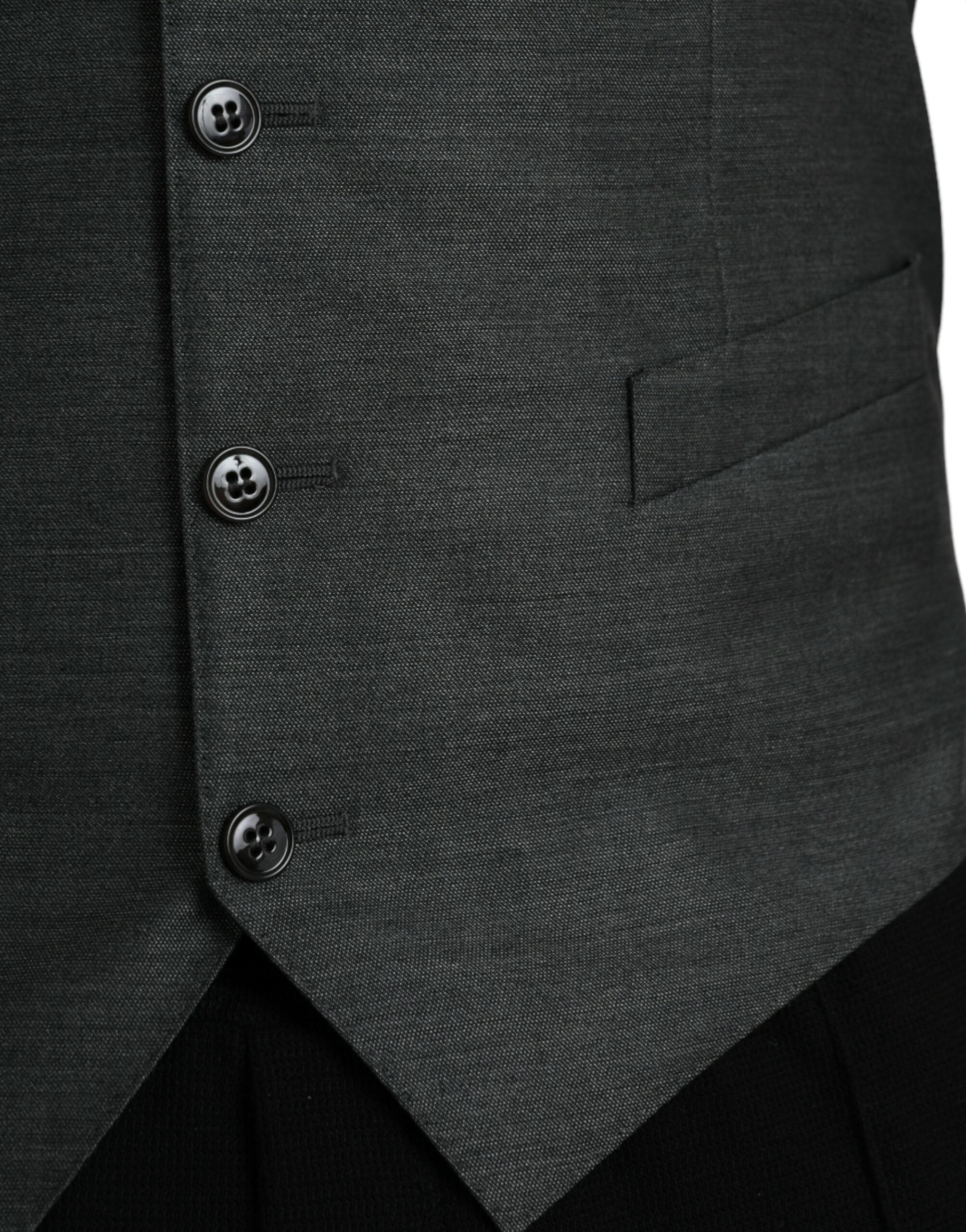 Dolce & Gabbana Gray Wool Formal Dress Waistcoat Vest -  Vests for Men Suits -  Dolce & Gabbana.