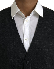 Dolce & Gabbana Black Brown Silk Waistcoat Dress Formal Vest -  Vests for Men Suits -  Dolce & Gabbana.