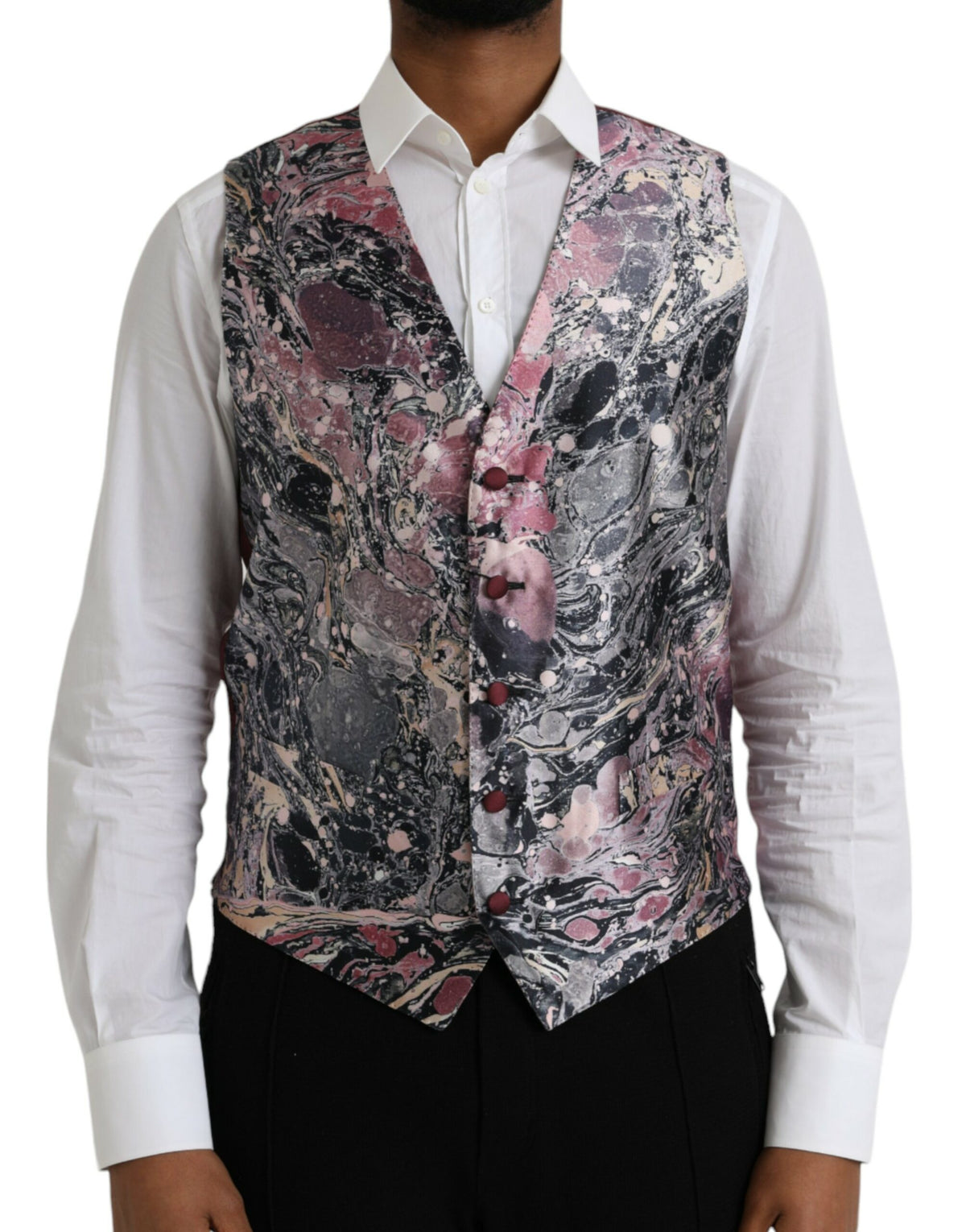 Dolce & Gabbana Multicolor Galaxy Silk Waistcoat Formal Vest -  Vests for Men Suits -  Dolce & Gabbana.