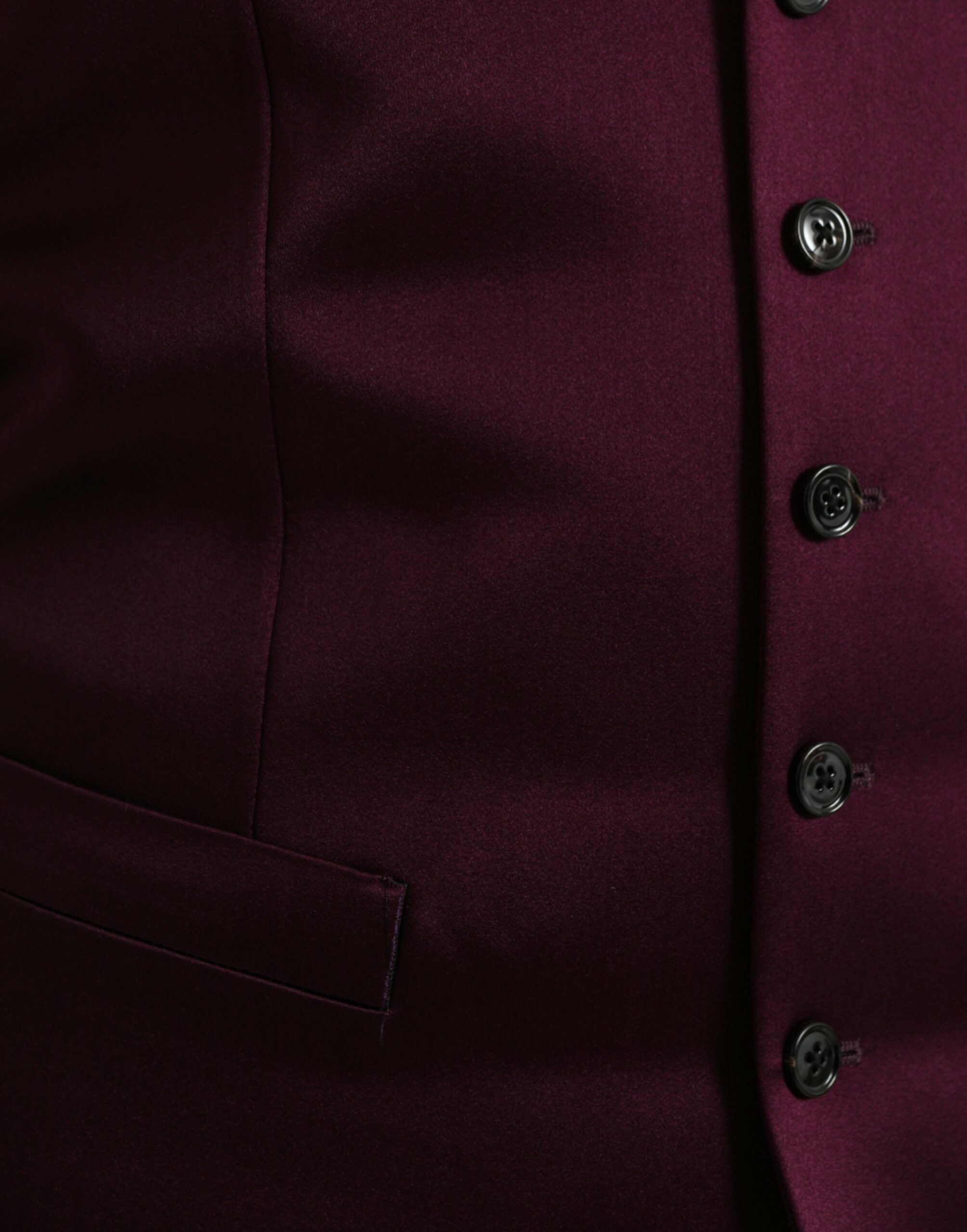 Dolce & Gabbana Maroon Satin Silk Waistcoat Dress Formal Vest -  Vests for Men Suits -  Dolce & Gabbana.