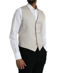 Dolce & Gabbana Off White Cotton Waistcoat Dress Formal Vest -  Vests for Men Suits -  Dolce & Gabbana.