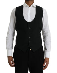 Dolce & Gabbana Black Wool Waistcoat Dress Formal Vest -  Vests for Men Suits -  Dolce & Gabbana.
