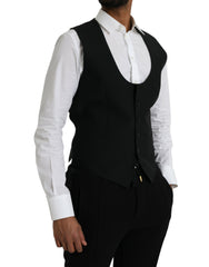 Dolce & Gabbana Black Wool Waistcoat Dress Formal Vest -  Vests for Men Suits -  Dolce & Gabbana.