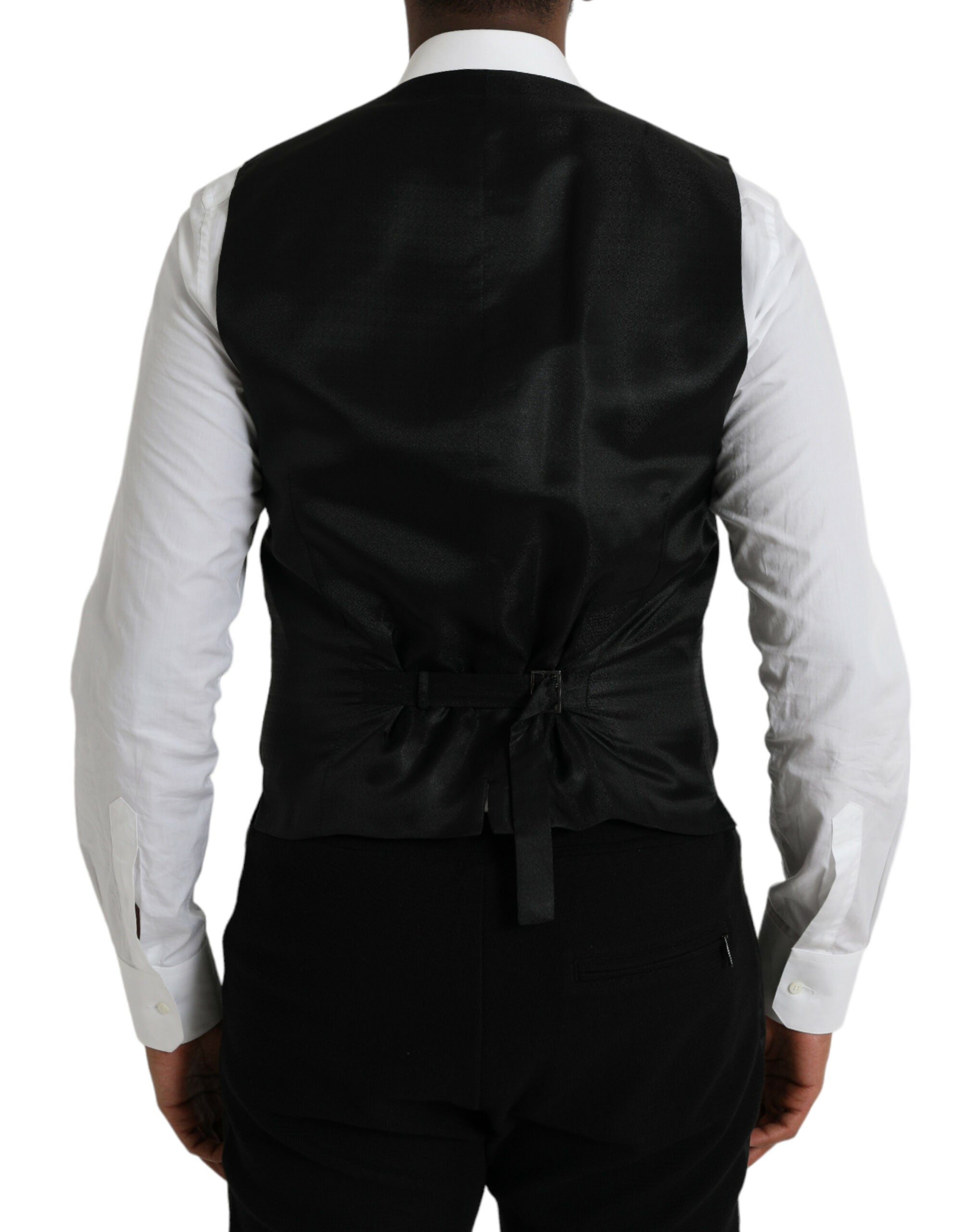 Dolce & Gabbana Black Wool Waistcoat Dress Formal Vest -  Vests for Men Suits -  Dolce & Gabbana.