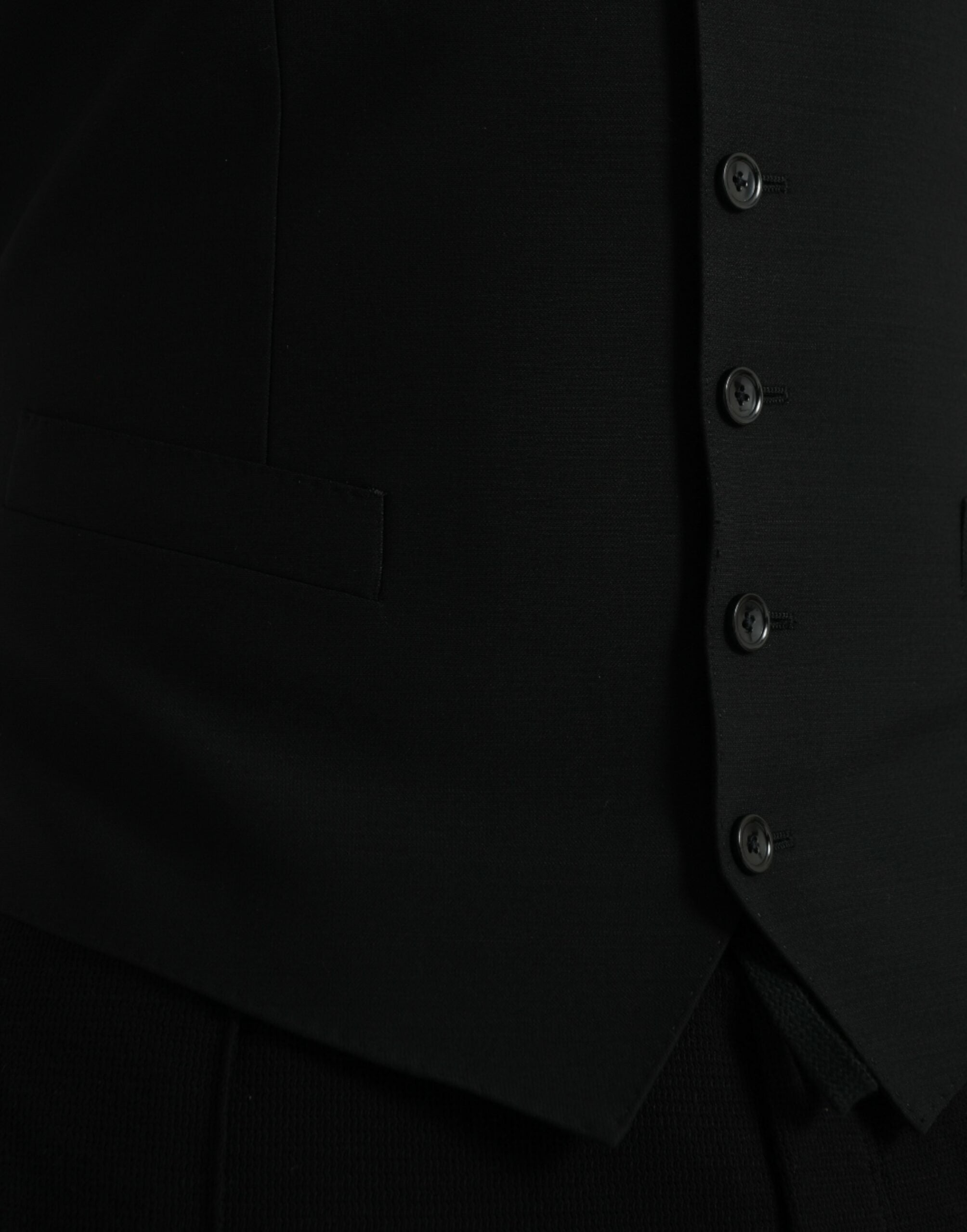 Dolce & Gabbana Black Wool Waistcoat Dress Formal Vest -  Vests for Men Suits -  Dolce & Gabbana.