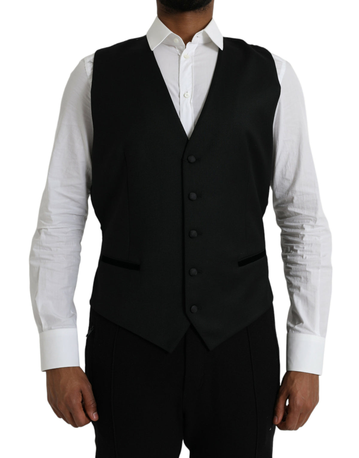 Dolce & Gabbana Black Silk Waistcoat Dress Formal Vest -  Vests for Men Suits -  Dolce & Gabbana.