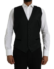 Dolce & Gabbana Black Silk Waistcoat Dress Formal Vest -  Vests for Men Suits -  Dolce & Gabbana.