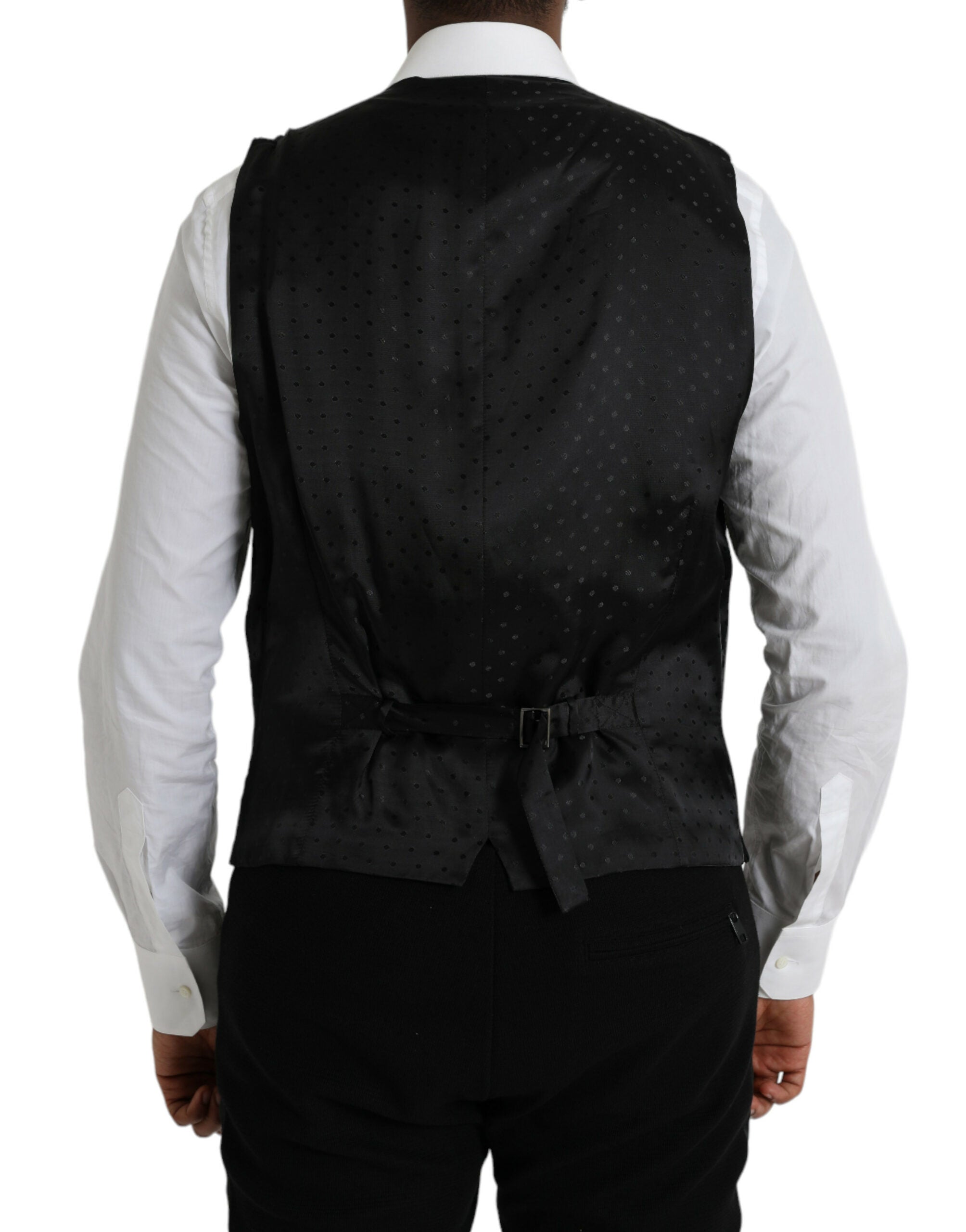 Dolce & Gabbana Black Silk Waistcoat Dress Formal Vest -  Vests for Men Suits -  Dolce & Gabbana.