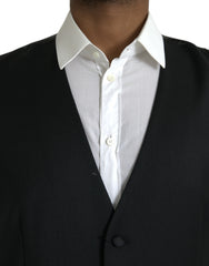 Dolce & Gabbana Black Silk Waistcoat Dress Formal Vest -  Vests for Men Suits -  Dolce & Gabbana.