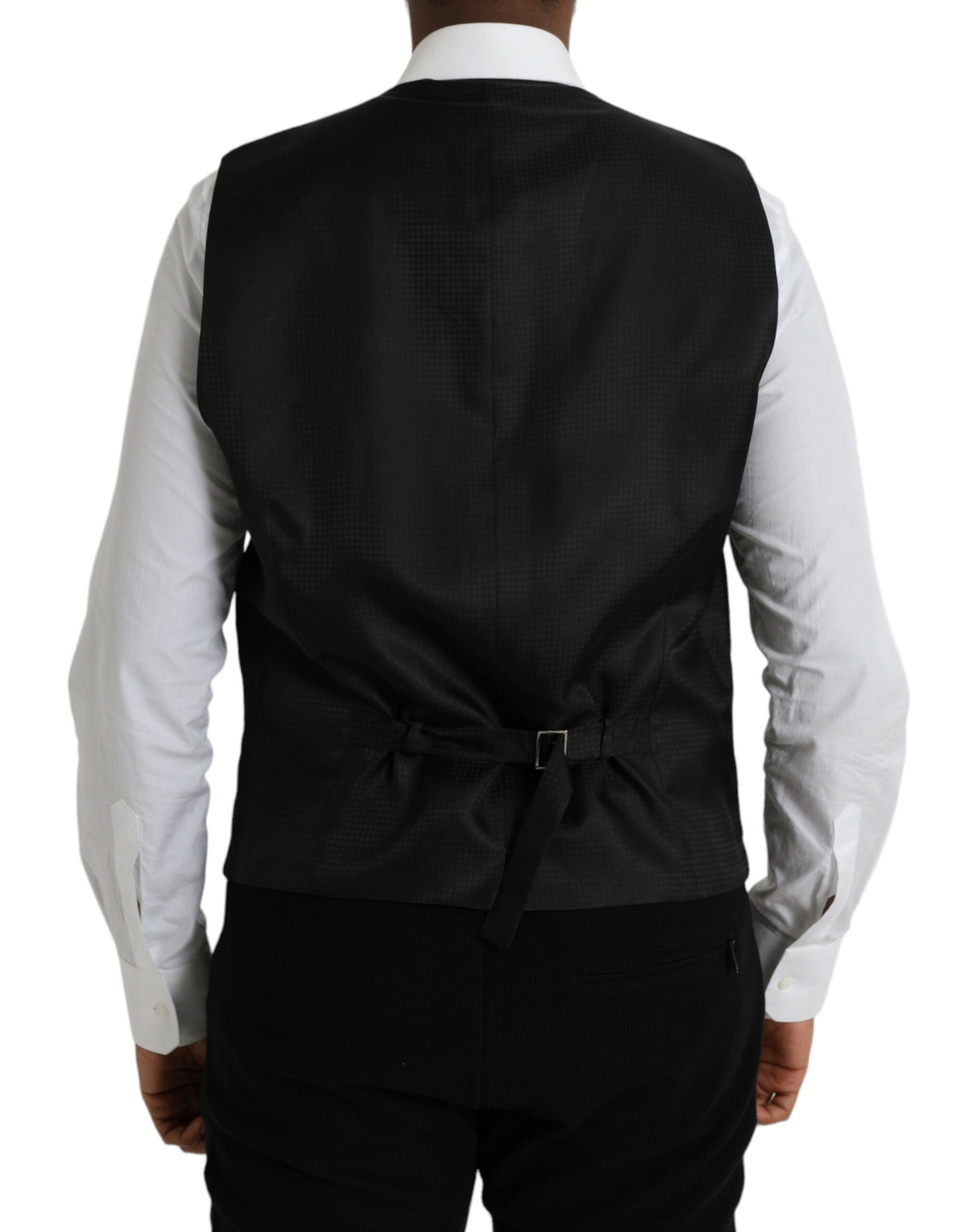 Dolce & Gabbana Black Wool Waistcoat Dress Formal Vest -  Vests for Men Suits -  Dolce & Gabbana.