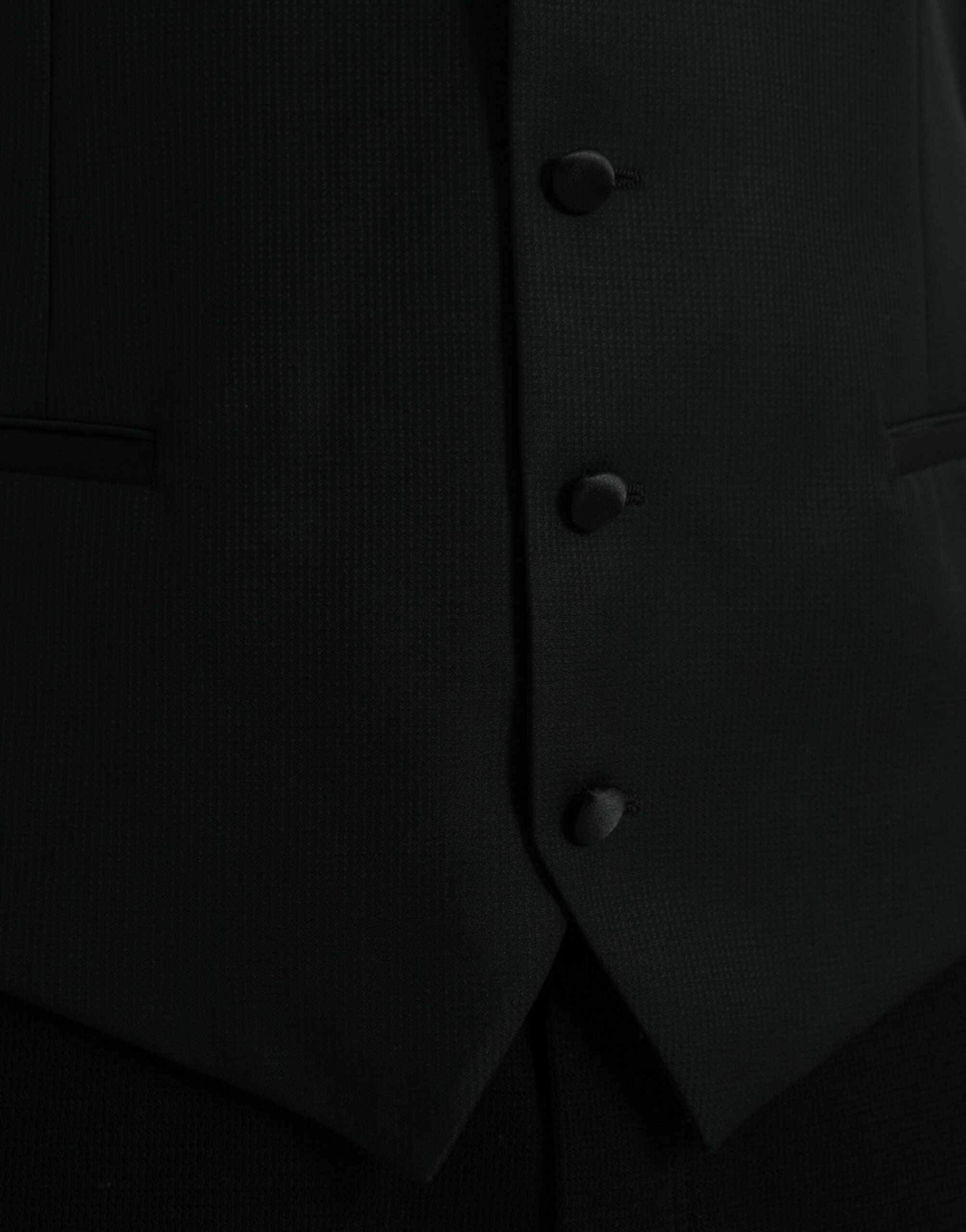 Dolce & Gabbana Black Wool Waistcoat Dress Formal Vest -  Vests for Men Suits -  Dolce & Gabbana.