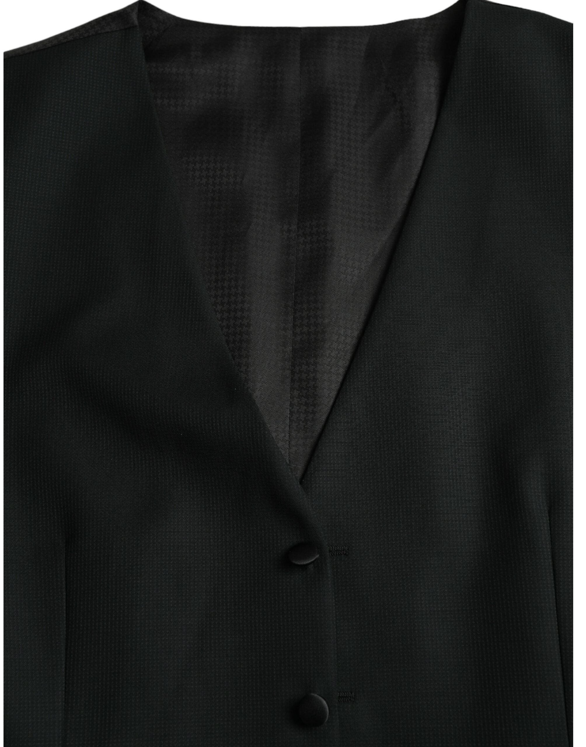 Dolce & Gabbana Black Wool Waistcoat Dress Formal Vest -  Vests for Men Suits -  Dolce & Gabbana.