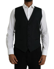 Dolce & Gabbana Black Wool Waistcoat Dress Formal Vest -  Vests for Men Suits -  Dolce & Gabbana.