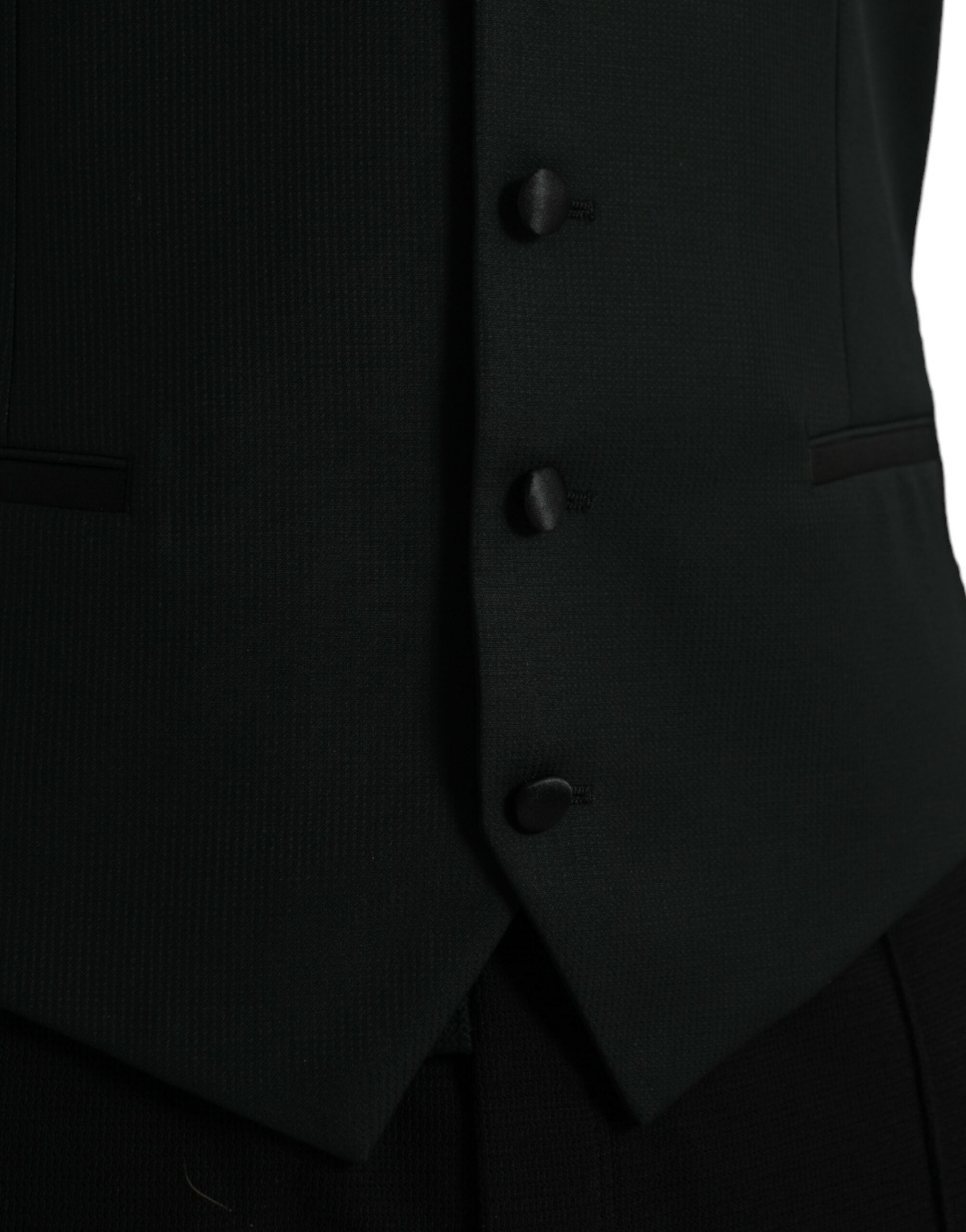 Dolce & Gabbana Black Wool Waistcoat Dress Formal Vest -  Vests for Men Suits -  Dolce & Gabbana.