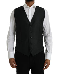 Dolce & Gabbana Black Wool Waistcoat Dress Formal Vest -  Vests for Men Suits -  Dolce & Gabbana.