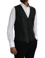 Dolce & Gabbana Black Wool Waistcoat Dress Formal Vest -  Vests for Men Suits -  Dolce & Gabbana.