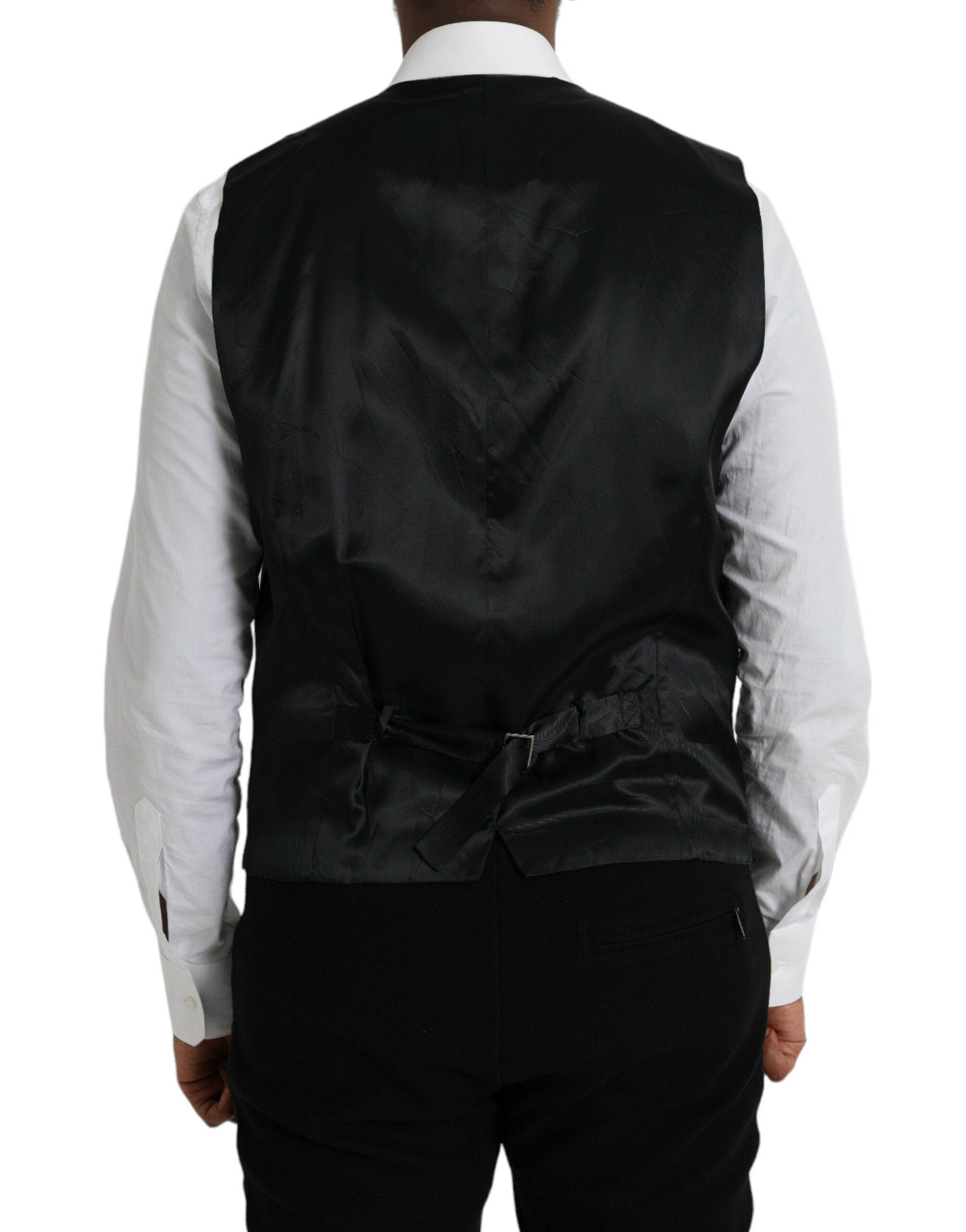 Dolce & Gabbana Black Wool Waistcoat Dress Formal Vest -  Vests for Men Suits -  Dolce & Gabbana.