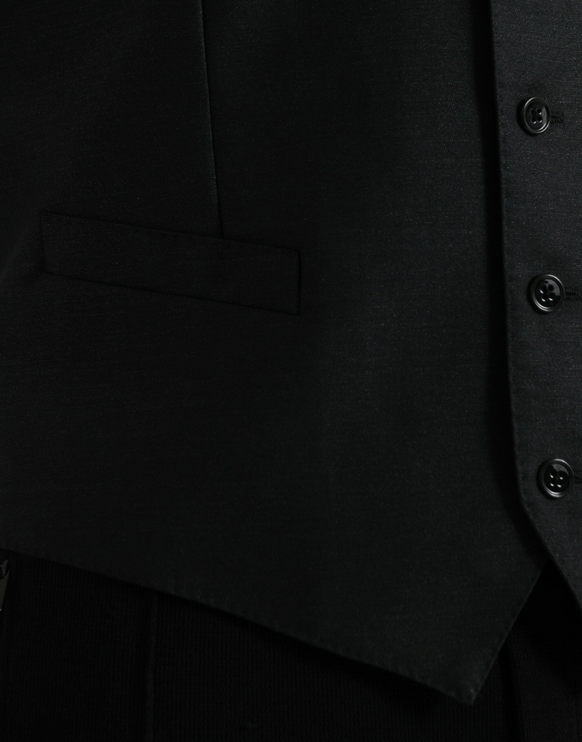 Dolce & Gabbana Black Wool Waistcoat Dress Formal Vest -  Vests for Men Suits -  Dolce & Gabbana.