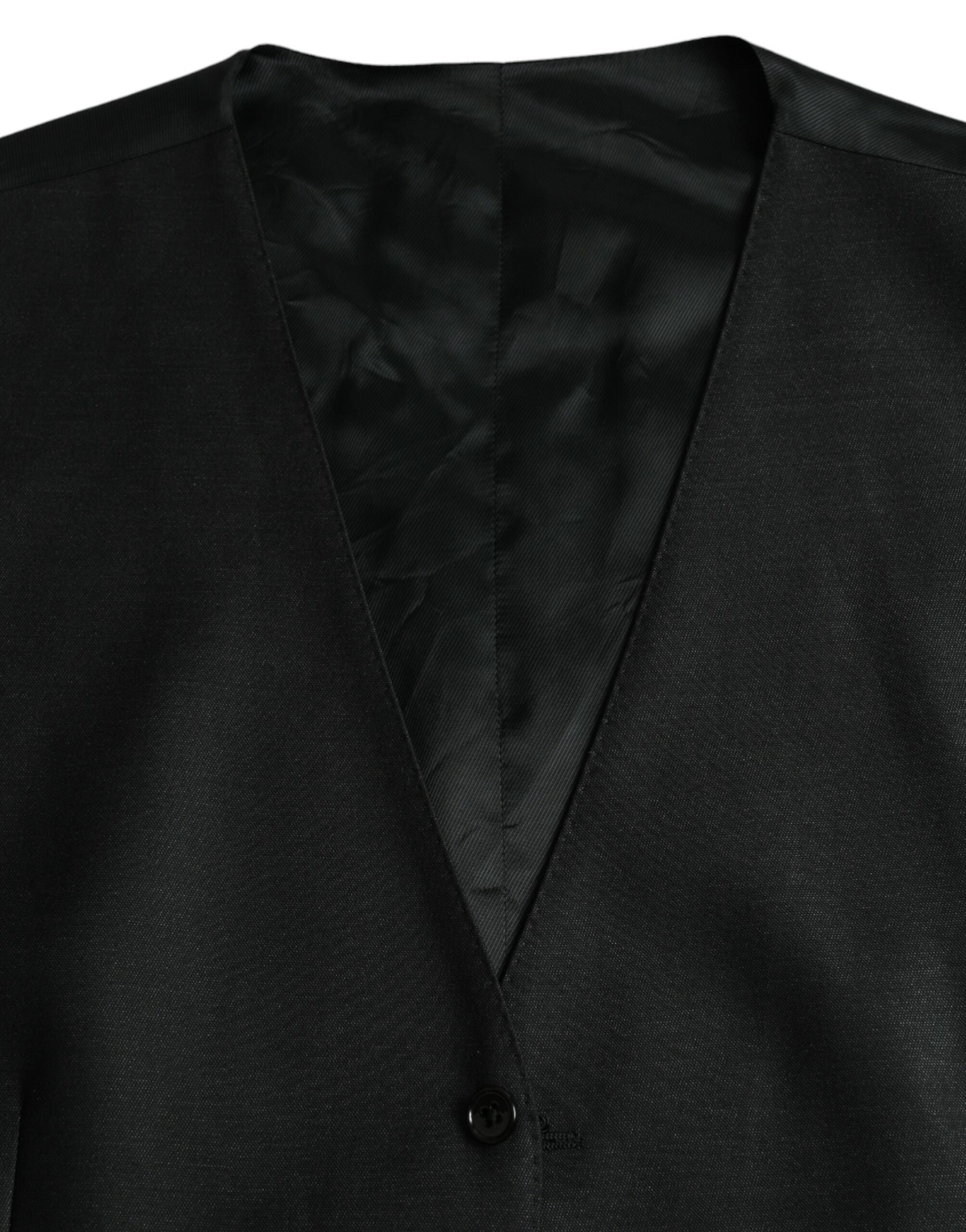 Dolce & Gabbana Black Wool Waistcoat Dress Formal Vest -  Vests for Men Suits -  Dolce & Gabbana.