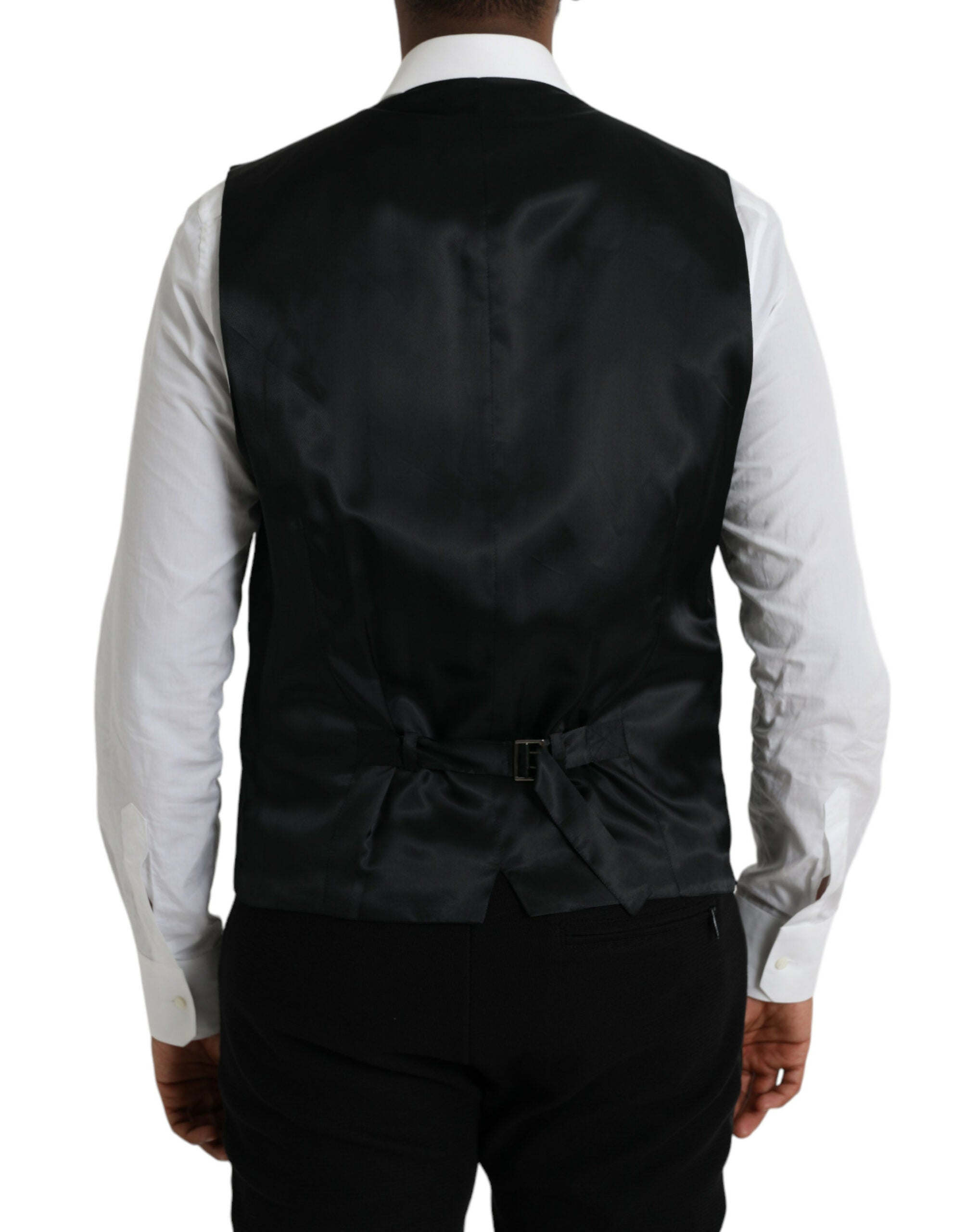 Dolce & Gabbana Black Wool Waistcoat Dress Formal Vest -  Vests for Men Suits -  Dolce & Gabbana.