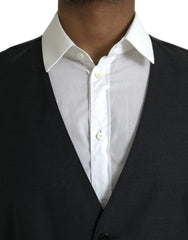 Dolce & Gabbana Black Wool Waistcoat Dress Formal Vest -  Vests for Men Suits -  Dolce & Gabbana.