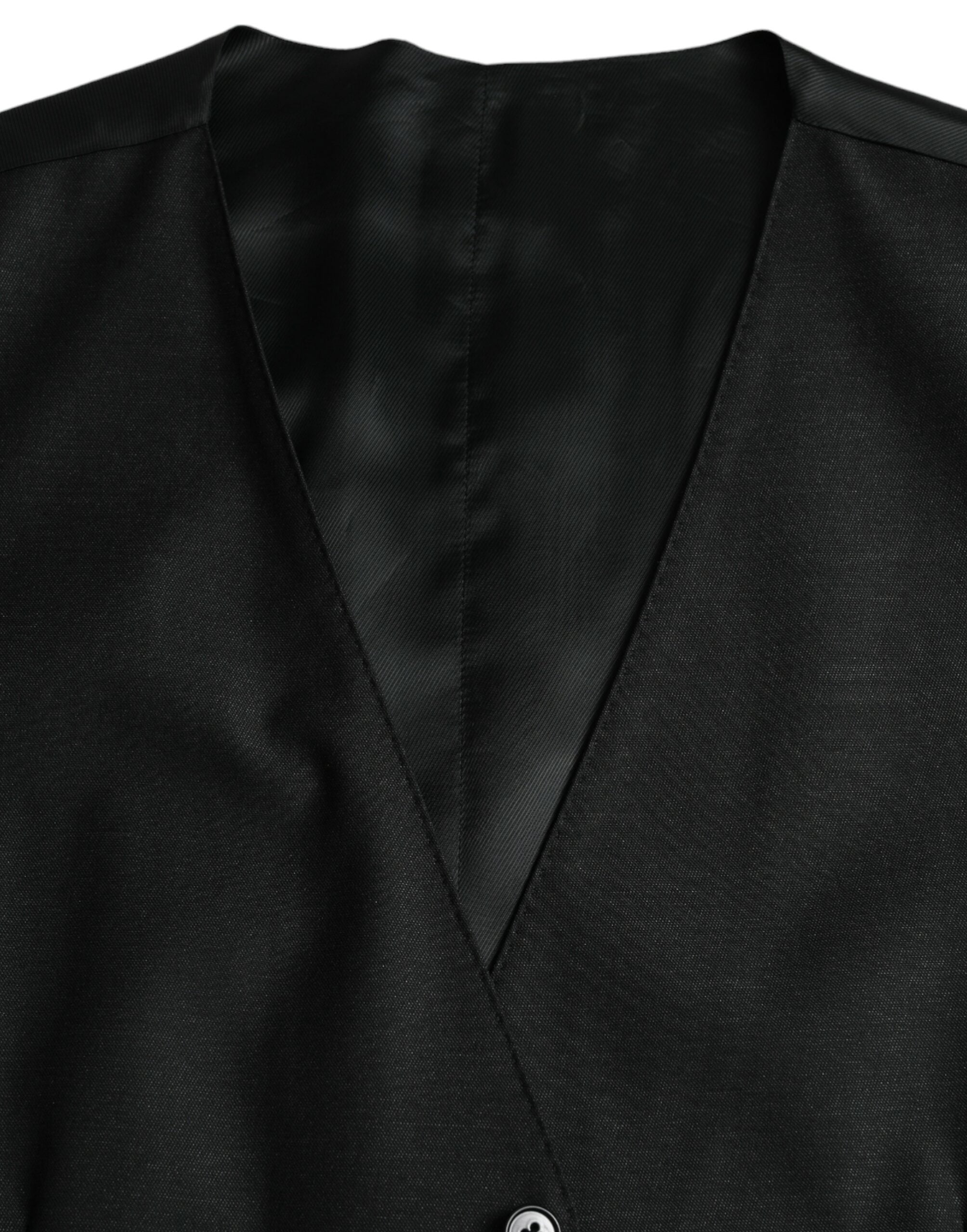 Dolce & Gabbana Black Wool Waistcoat Dress Formal Vest -  Vests for Men Suits -  Dolce & Gabbana.
