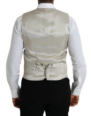 Dolce & Gabbana Light Gray Wool Formal Dress Waistcoat Vest -  Vests for Men Suits -  Dolce & Gabbana.