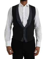 Dolce & Gabbana Black Wool Waistcoat Dress Formal Vest -  Vests for Men Suits -  Dolce & Gabbana.