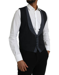 Dolce & Gabbana Black Wool Waistcoat Dress Formal Vest -  Vests for Men Suits -  Dolce & Gabbana.