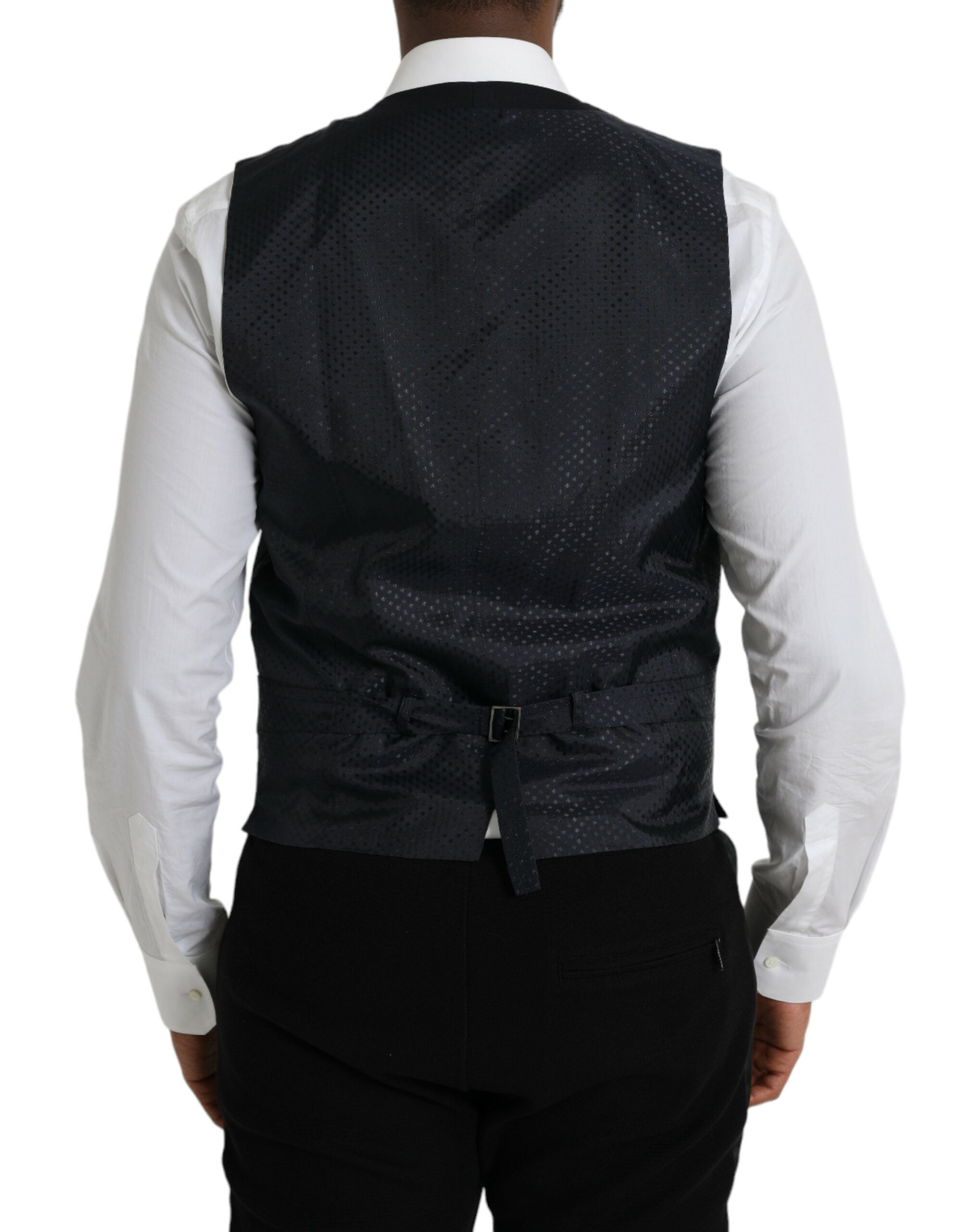 Dolce & Gabbana Black Wool Waistcoat Dress Formal Vest -  Vests for Men Suits -  Dolce & Gabbana.