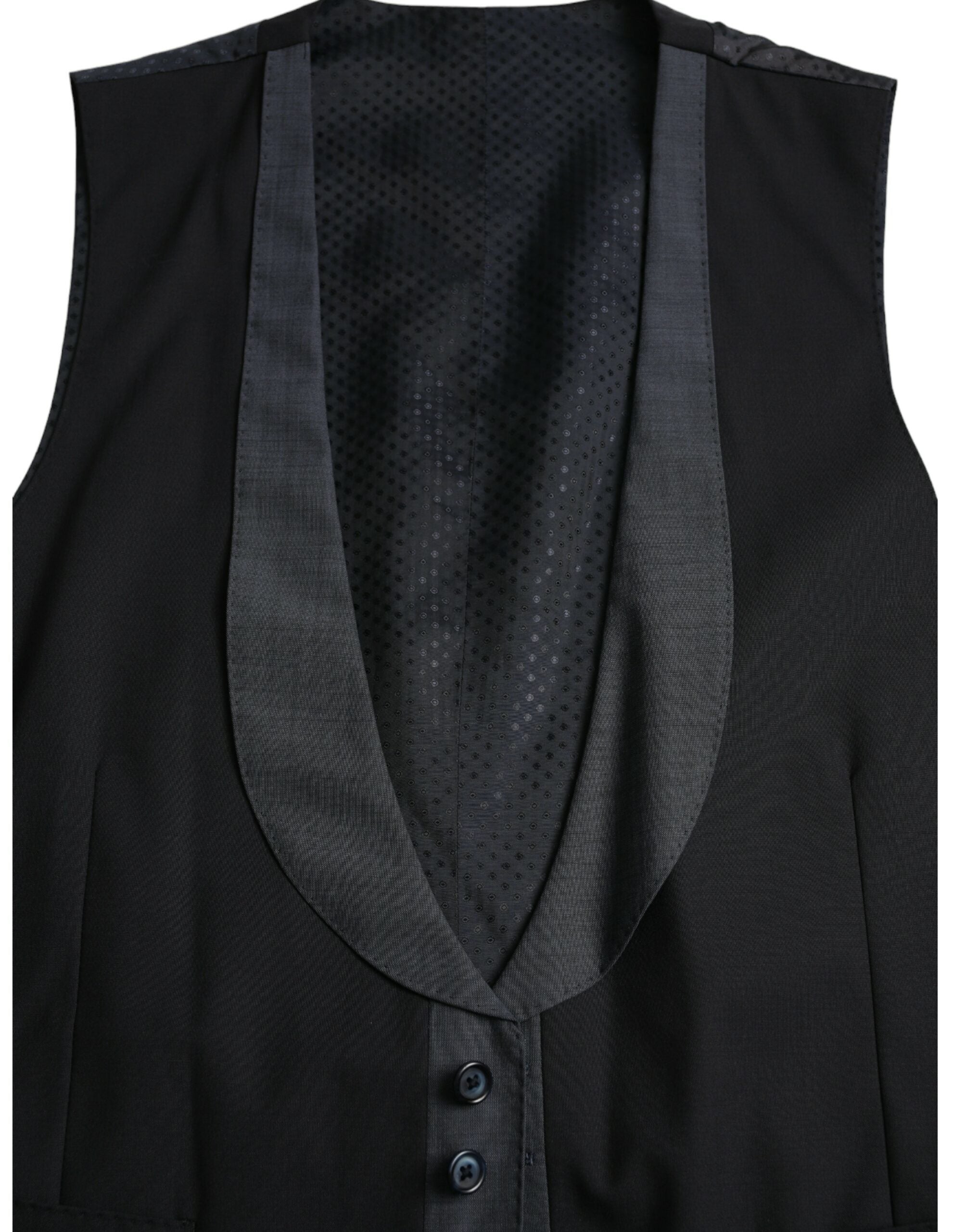 Dolce & Gabbana Black Wool Waistcoat Dress Formal Vest -  Vests for Men Suits -  Dolce & Gabbana.