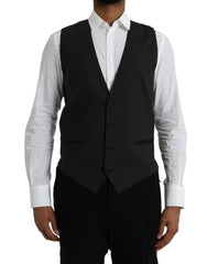 Dolce & Gabbana Black Cotton Waistcoat Dress Formal Vest -  Vests for Men Suits -  Dolce & Gabbana.