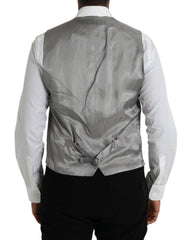 Dolce & Gabbana Light Gray Wool Formal Dress Waistcoat Vest -  Vests for Men Suits -  Dolce & Gabbana.