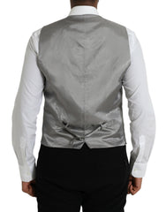 Dolce & Gabbana Light Gray Wool Formal Dress Waistcoat Vest -  Vests for Men Suits -  Dolce & Gabbana.