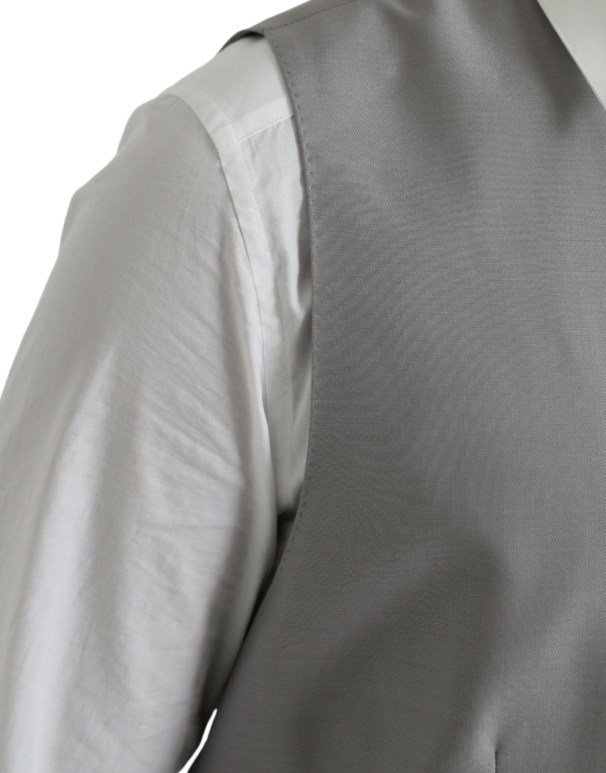 Dolce & Gabbana Light Gray Wool Formal Dress Waistcoat Vest -  Vests for Men Suits -  Dolce & Gabbana.
