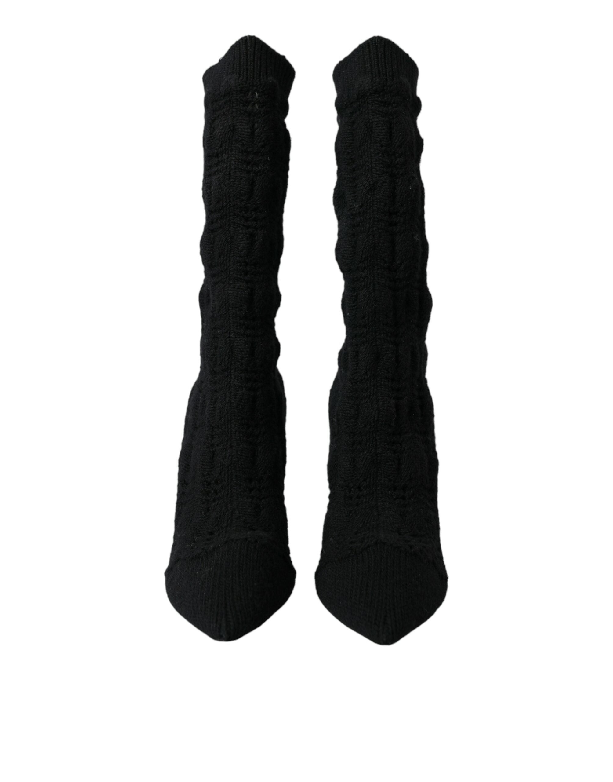 Dolce & Gabbana Black Stiletto Heels Mid Calf Boots Shoes -   -  Dolce & Gabbana.