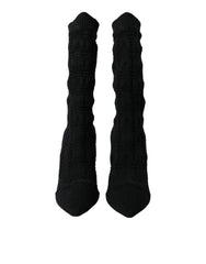 Dolce & Gabbana Black Stiletto Heels Mid Calf Boots Shoes -   -  Dolce & Gabbana.