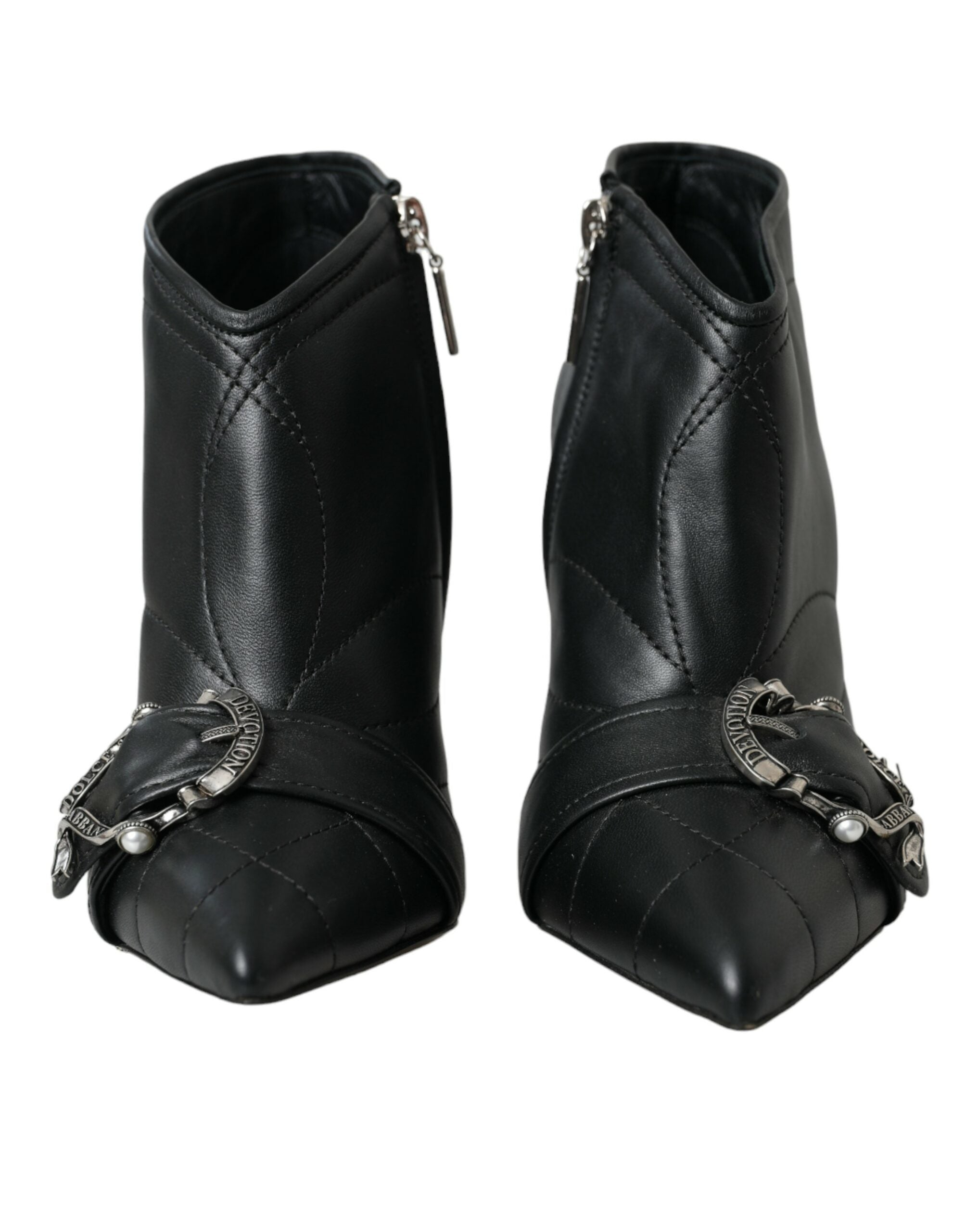 Dolce & Gabbana Black Devotion Quilted Buckled Boots Shoes -   -  Dolce & Gabbana.