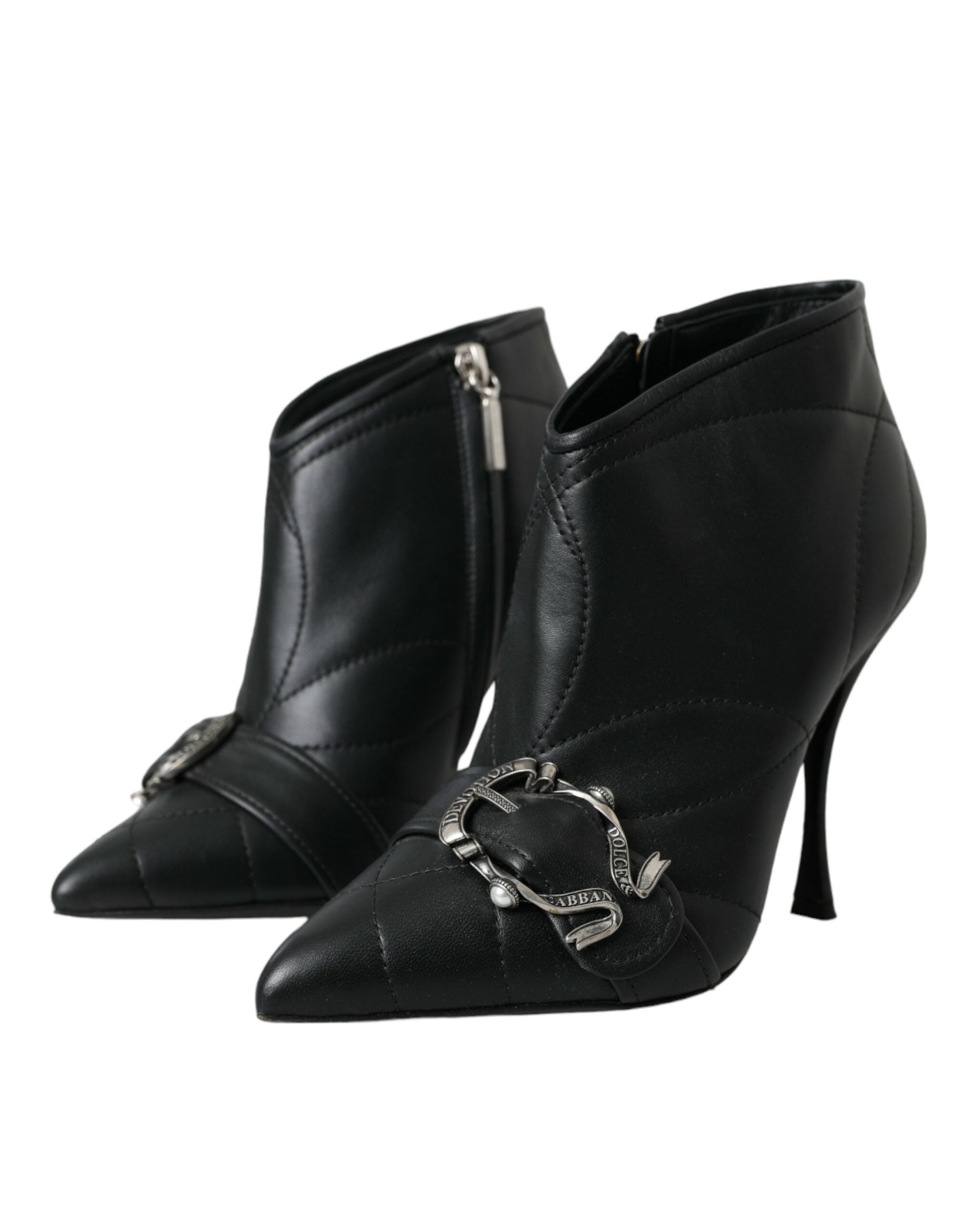 Dolce & Gabbana Black Devotion Quilted Buckled Boots Shoes -   -  Dolce & Gabbana.