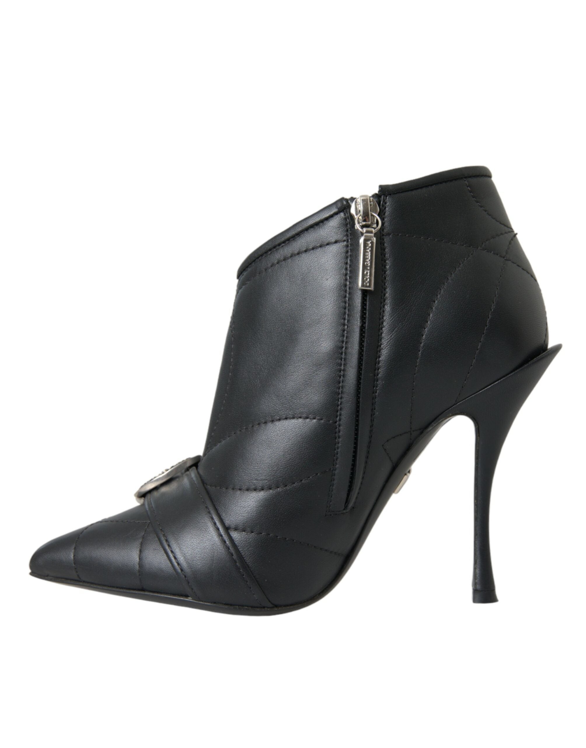Dolce & Gabbana Black Devotion Quilted Buckled Boots Shoes -   -  Dolce & Gabbana.