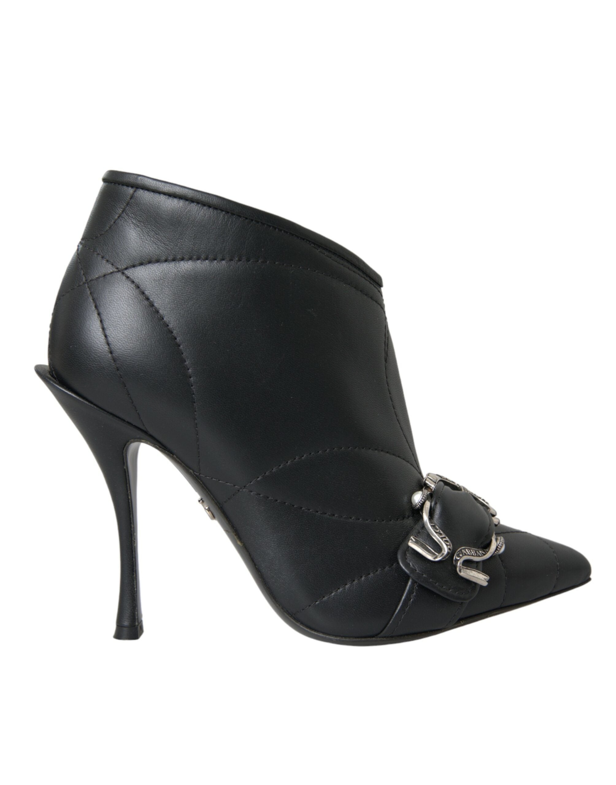 Dolce & Gabbana Black Devotion Quilted Buckled Boots Shoes -   -  Dolce & Gabbana.