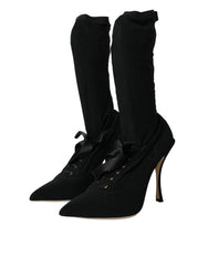 Dolce & Gabbana Black Stiletto Heels Mid Calf Boots Shoes -   -  Dolce & Gabbana.